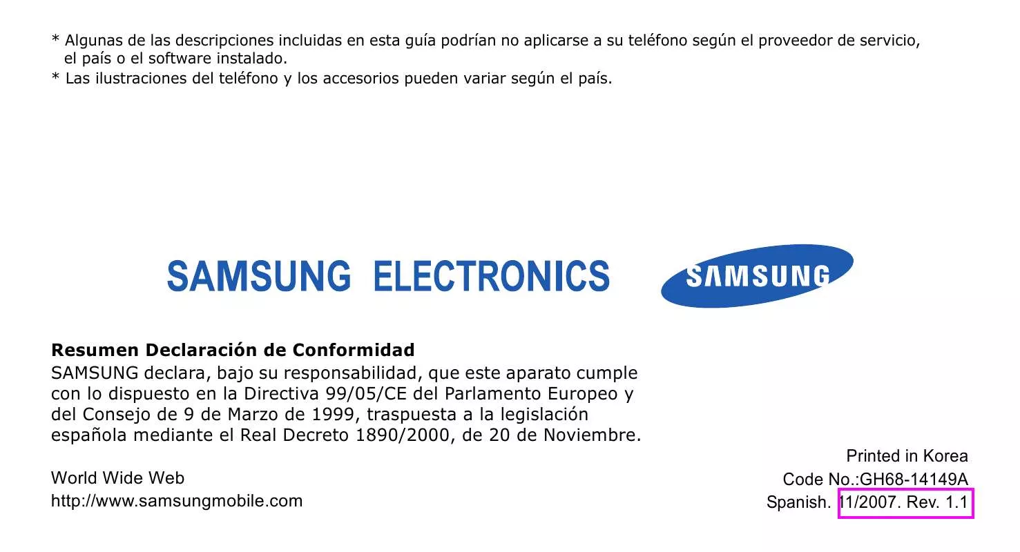 Mode d'emploi SAMSUNG SGH-U600G