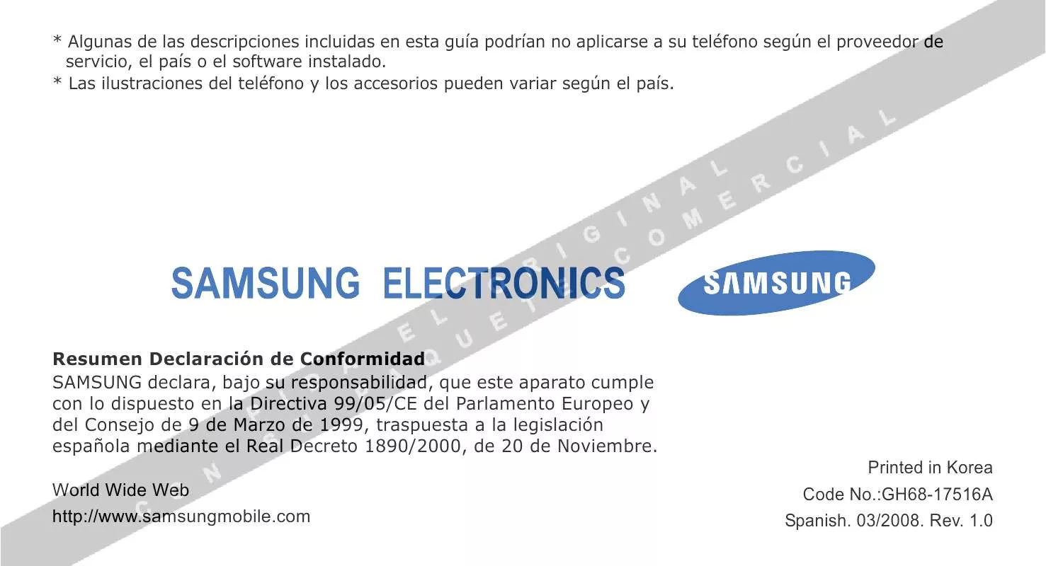 Mode d'emploi SAMSUNG SGH-U900G