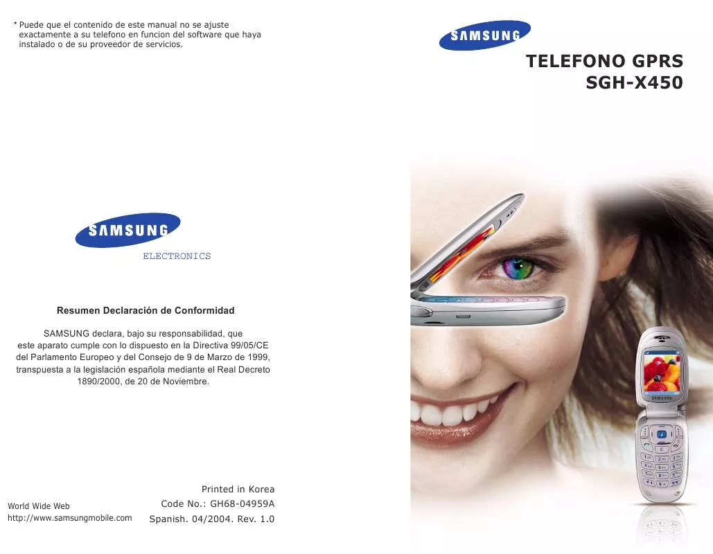 Mode d'emploi SAMSUNG SGH-X450