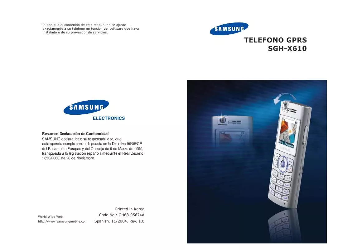 Mode d'emploi SAMSUNG SGH-X610