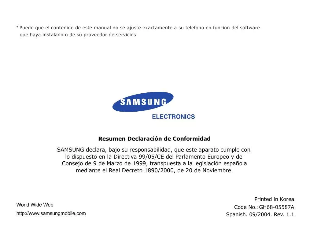 Mode d'emploi SAMSUNG SGH-Z105U