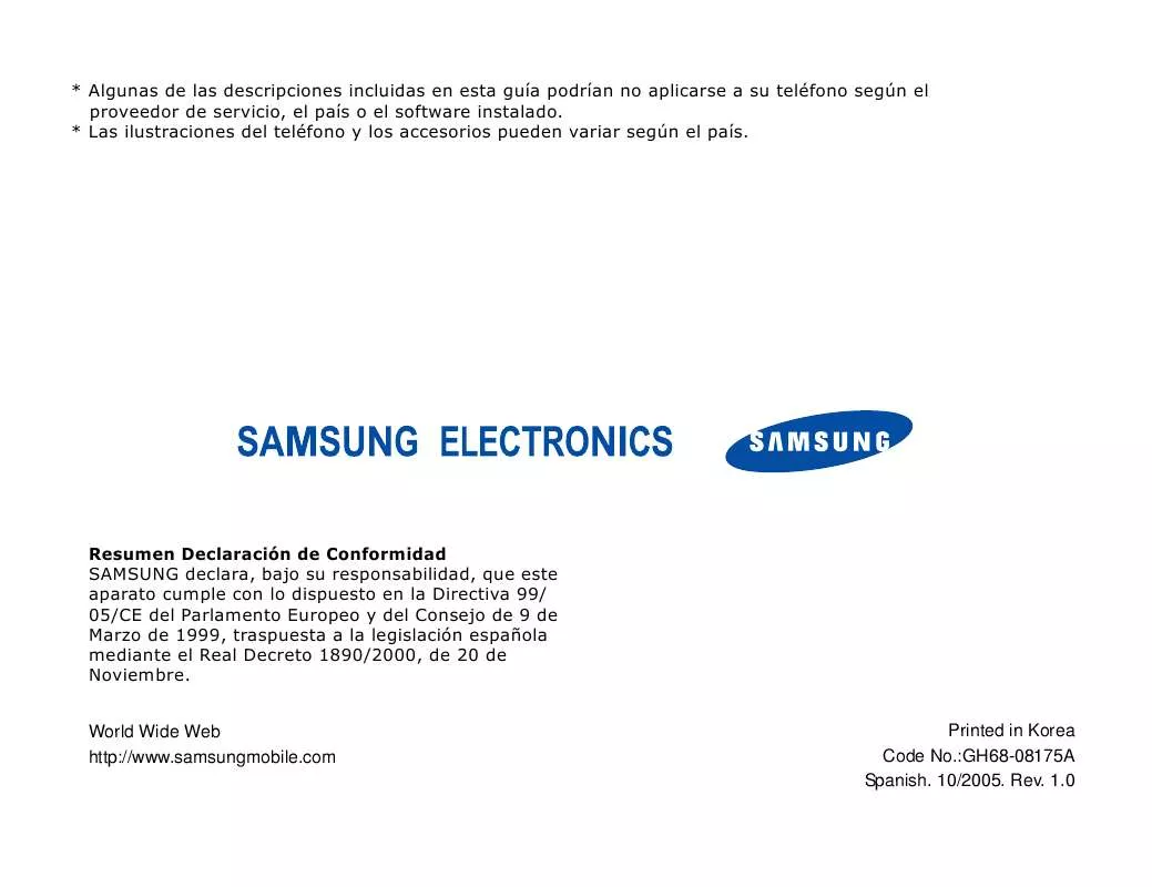 Mode d'emploi SAMSUNG SGH-ZV10