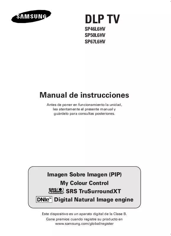 Mode d'emploi SAMSUNG SP-46L6HV