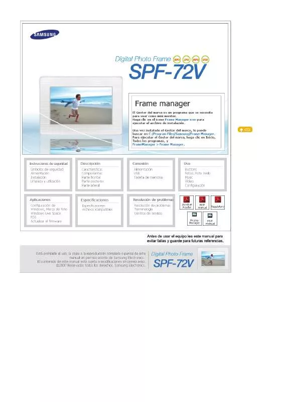 Mode d'emploi SAMSUNG SPF-72V