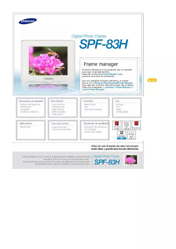 Mode d'emploi SAMSUNG SPF-83H