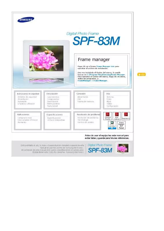 Mode d'emploi SAMSUNG SPF-83M