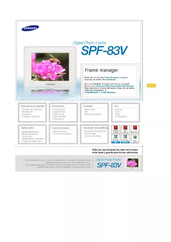 Mode d'emploi SAMSUNG SPF-83V