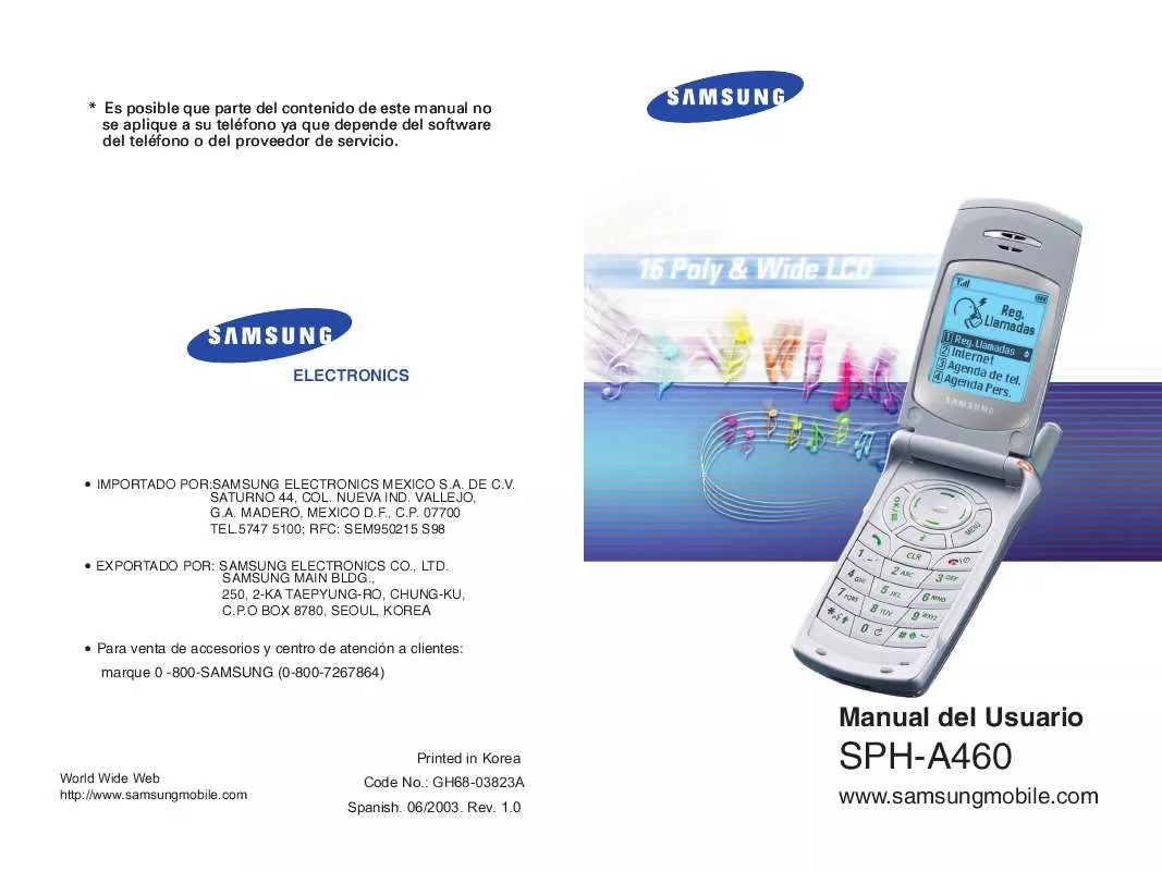 Mode d'emploi SAMSUNG SPH-A460