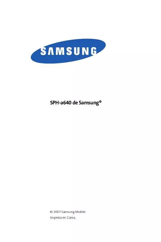 Mode d'emploi SAMSUNG SPH-A640