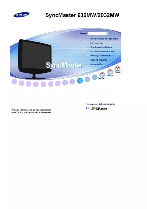 Mode d'emploi SAMSUNG SYNCMASTER 2032MW