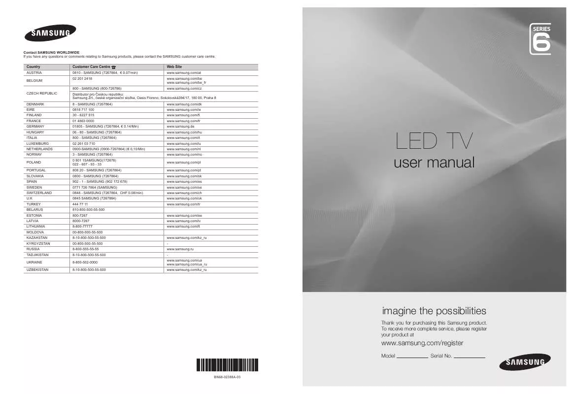 Mode d'emploi SAMSUNG UE-32B6000