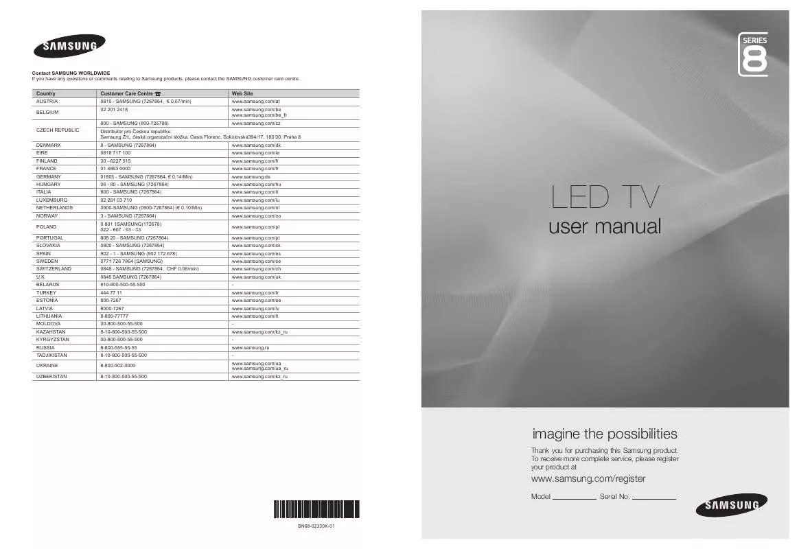 Mode d'emploi SAMSUNG UE-40B8000