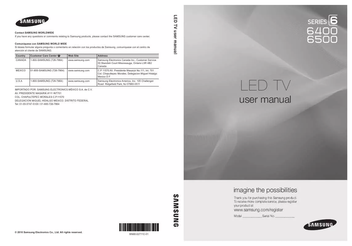 Mode d'emploi SAMSUNG UN40C6400