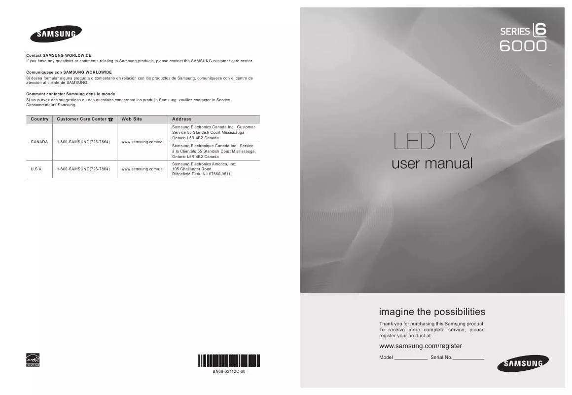 Mode d'emploi SAMSUNG UN55B6000