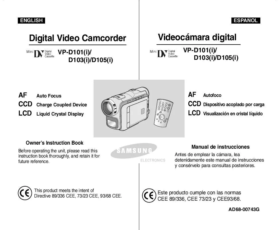 Mode d'emploi SAMSUNG VP-D 101