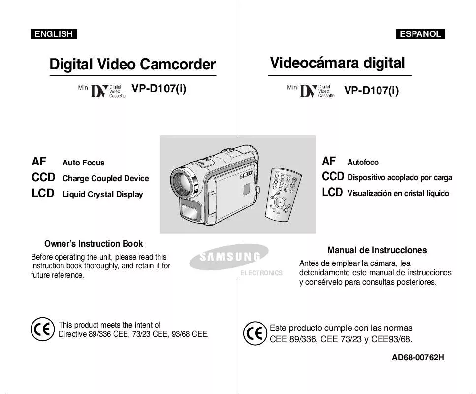 Mode d'emploi SAMSUNG VP-D107