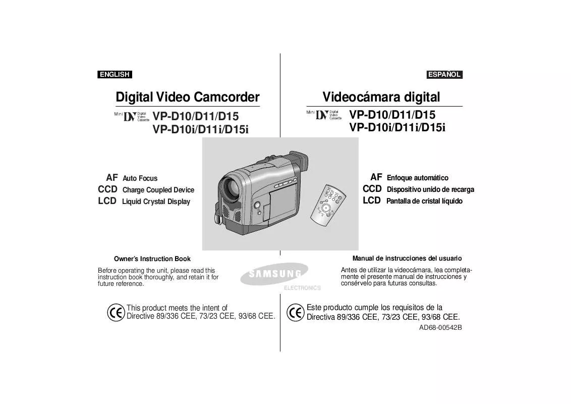 Mode d'emploi SAMSUNG VP-D10I