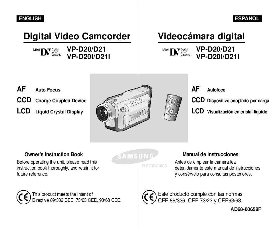 Mode d'emploi SAMSUNG VP-D20I