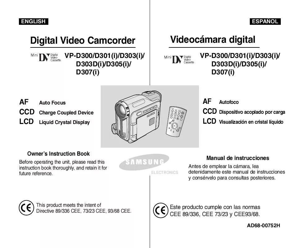 Mode d'emploi SAMSUNG VP-D301I