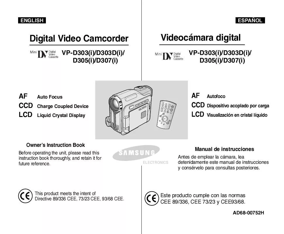 Mode d'emploi SAMSUNG VP-D303D