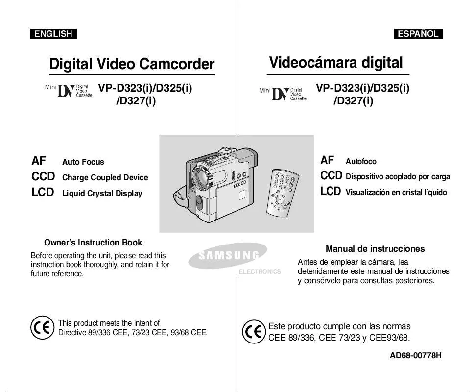 Mode d'emploi SAMSUNG VP-D323