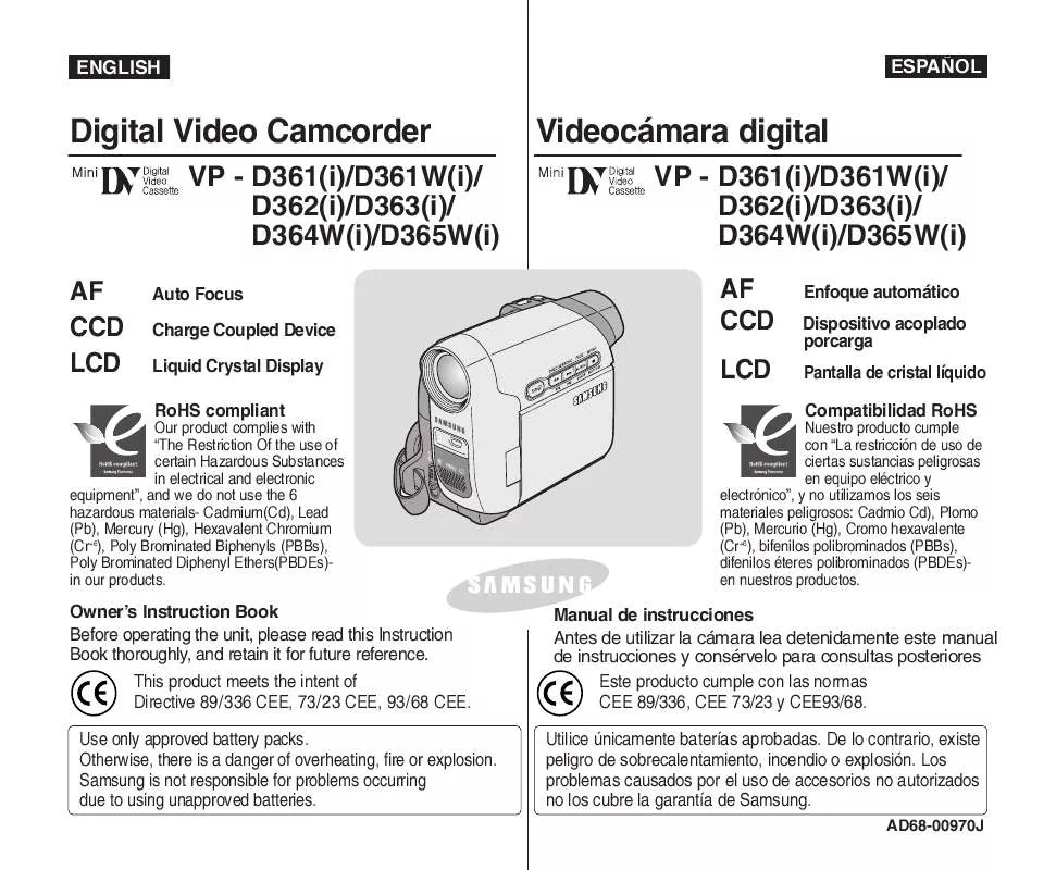 Mode d'emploi SAMSUNG VP-D361I