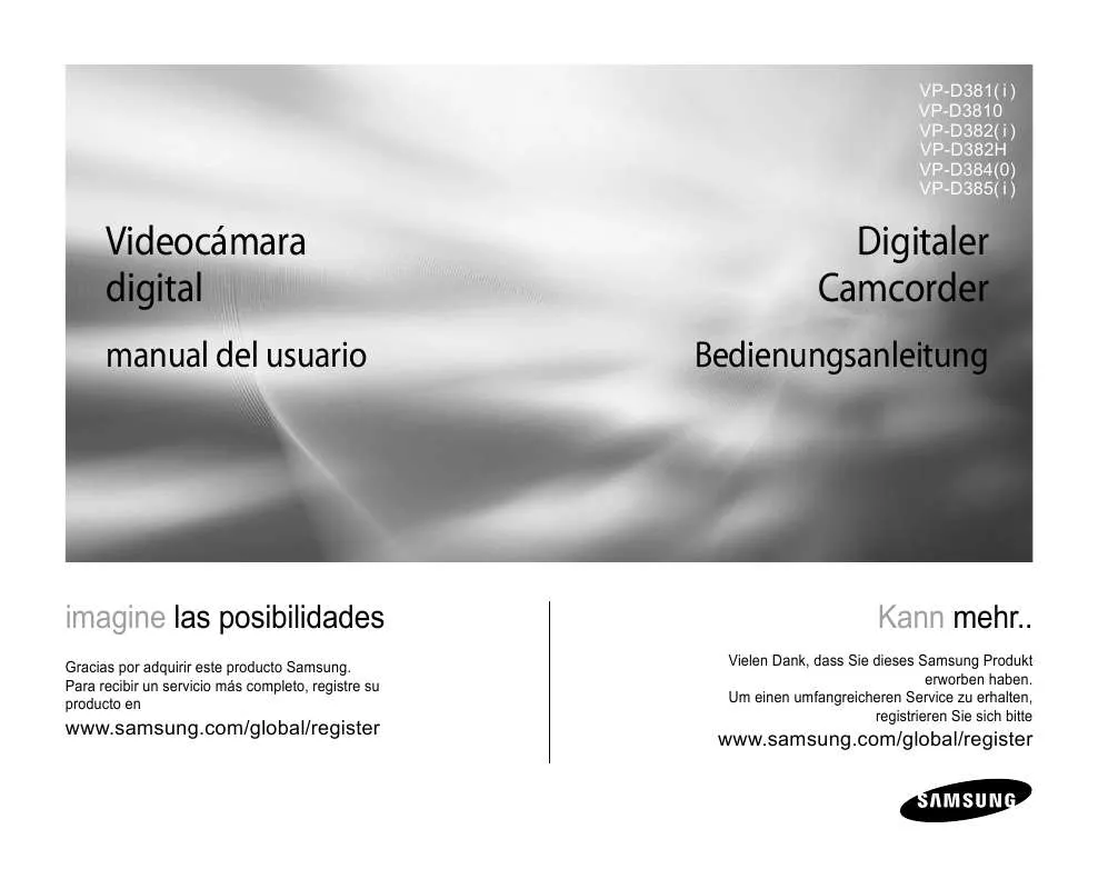 Mode d'emploi SAMSUNG VP-D385