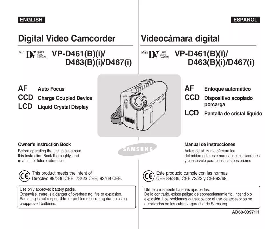 Mode d'emploi SAMSUNG VP-D461