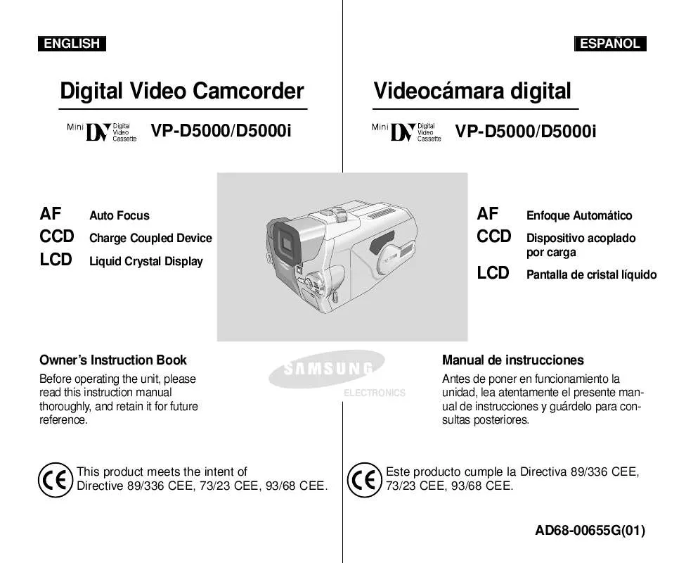 Mode d'emploi SAMSUNG VP-D5000I