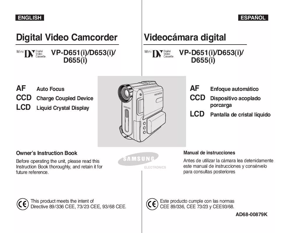 Mode d'emploi SAMSUNG VP-D651