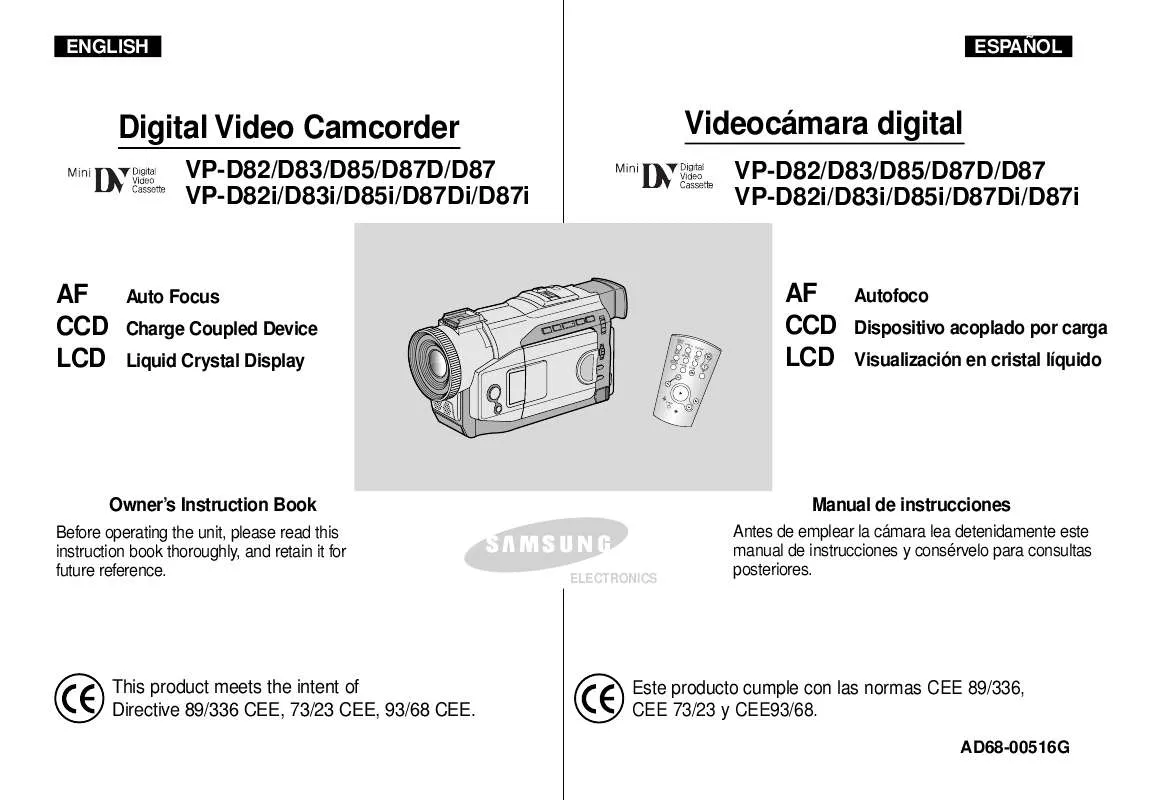 Mode d'emploi SAMSUNG VP-D82