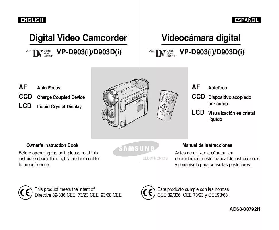 Mode d'emploi SAMSUNG VP-D903