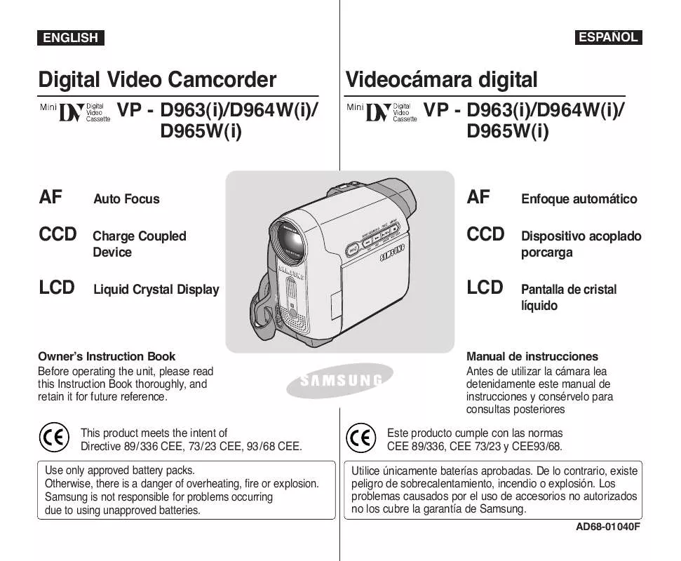 Mode d'emploi SAMSUNG VP-D963