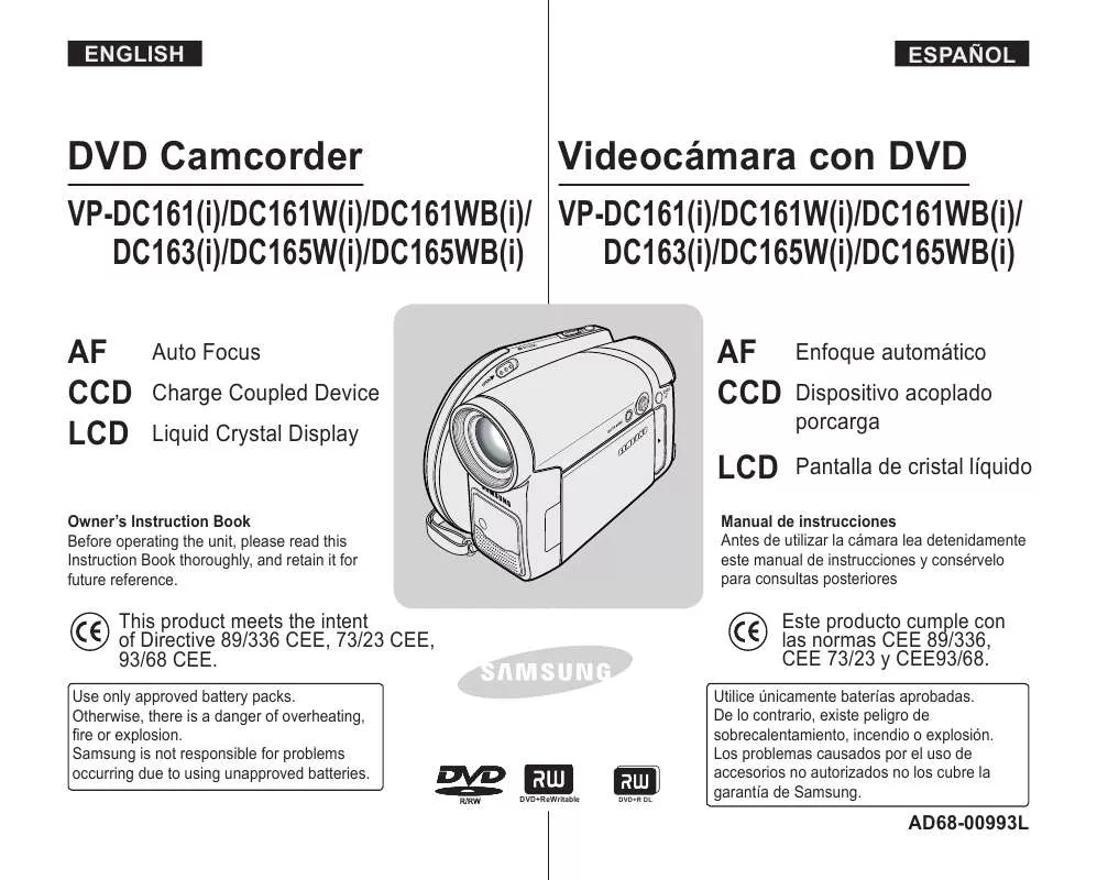 Mode d'emploi SAMSUNG VP-DC163IC