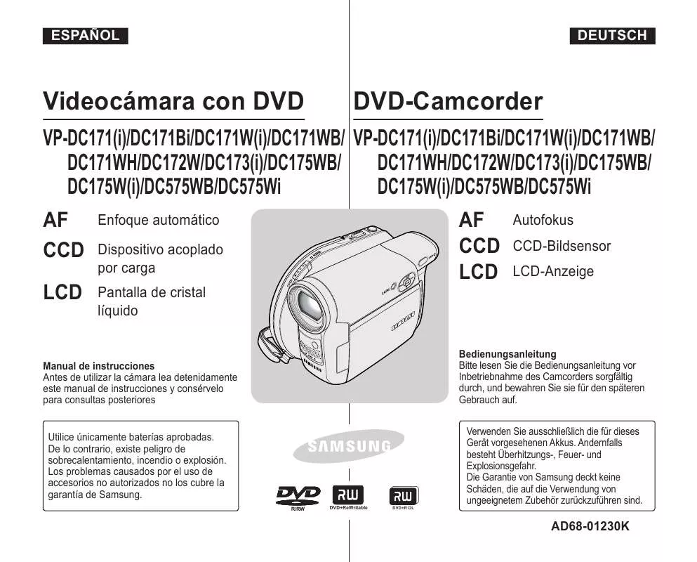 Mode d'emploi SAMSUNG VP-DC175