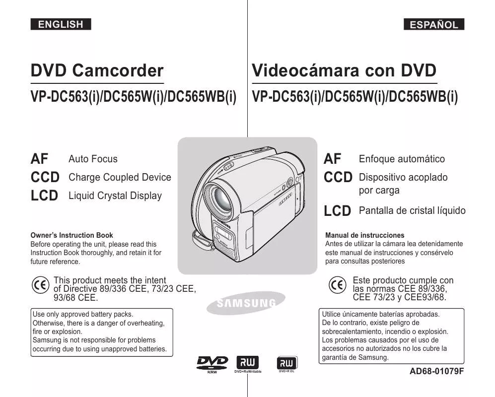 Mode d'emploi SAMSUNG VP-DC563