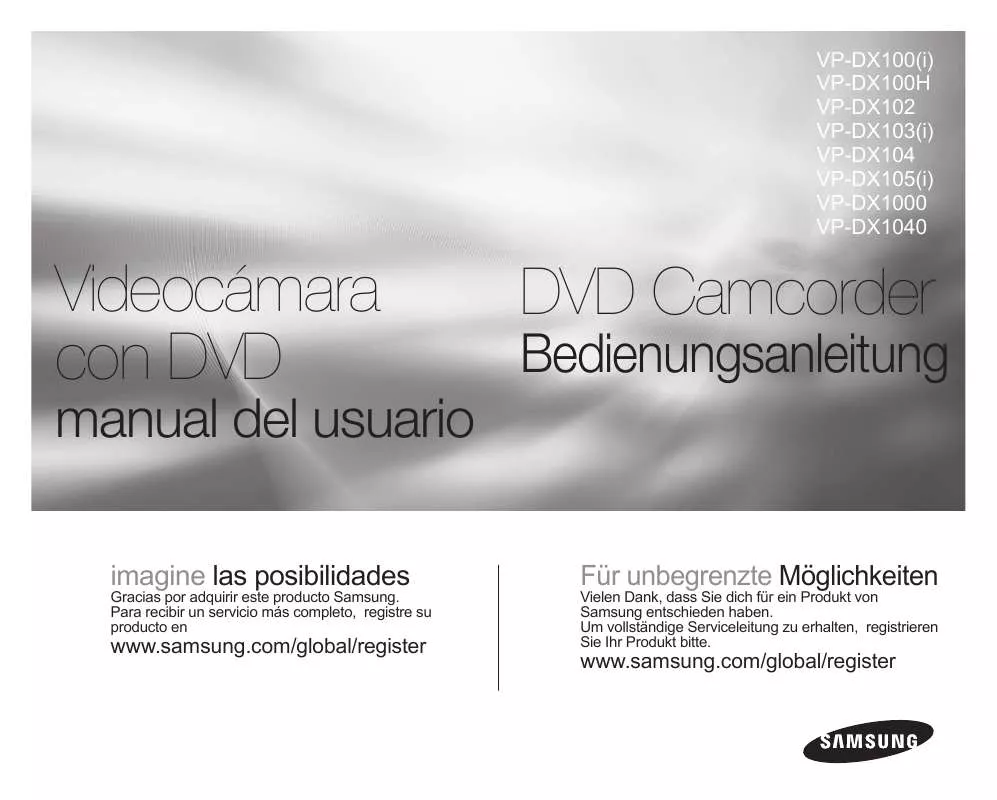 Mode d'emploi SAMSUNG VP-DX100