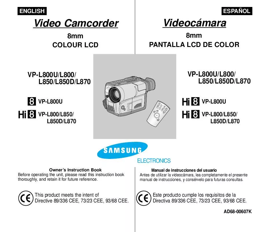 Mode d'emploi SAMSUNG VP-L800