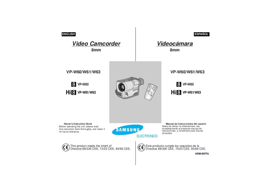 Mode d'emploi SAMSUNG VP-W60