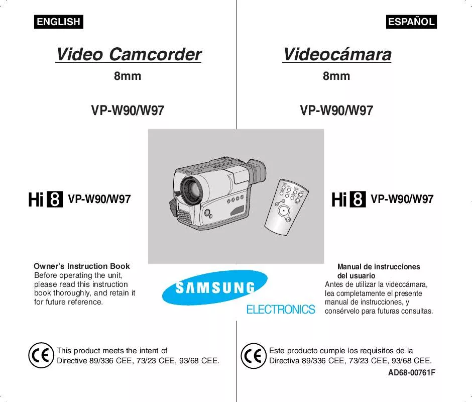 Mode d'emploi SAMSUNG VP-W90