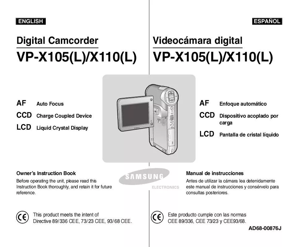 Mode d'emploi SAMSUNG VP-X105L