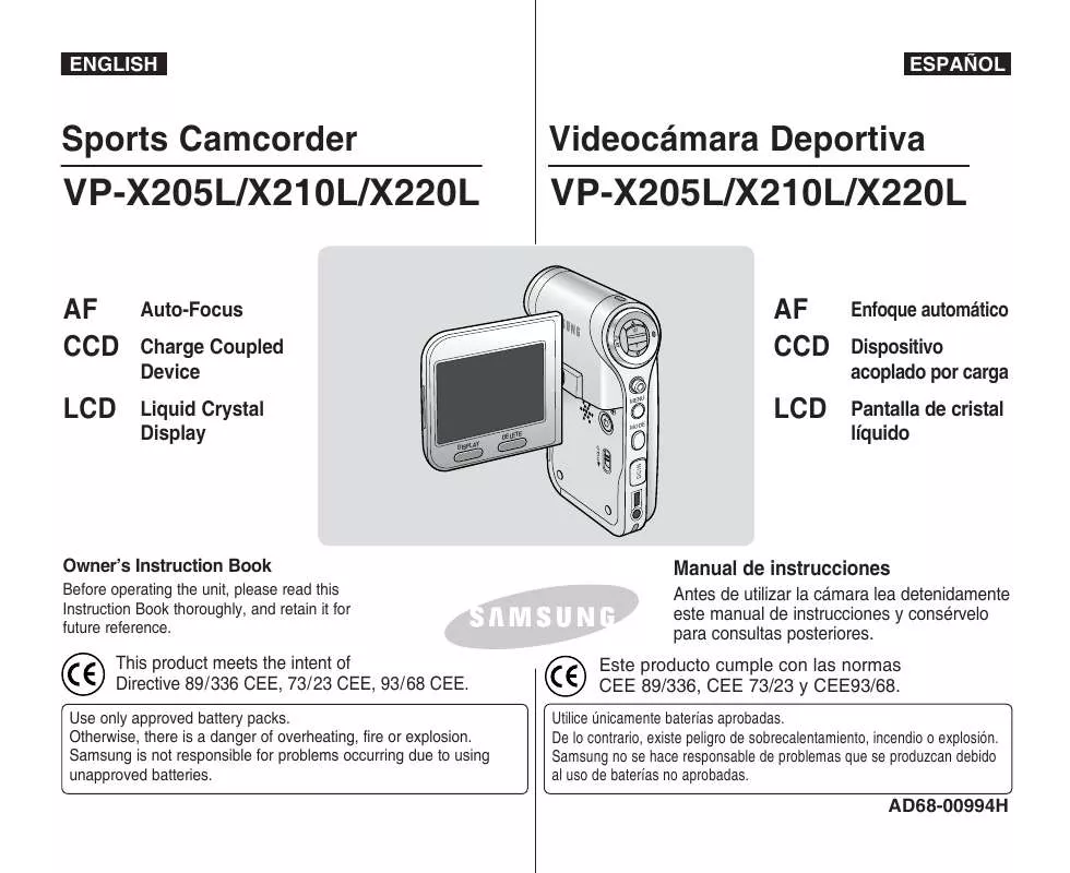 Mode d'emploi SAMSUNG VP-X210L