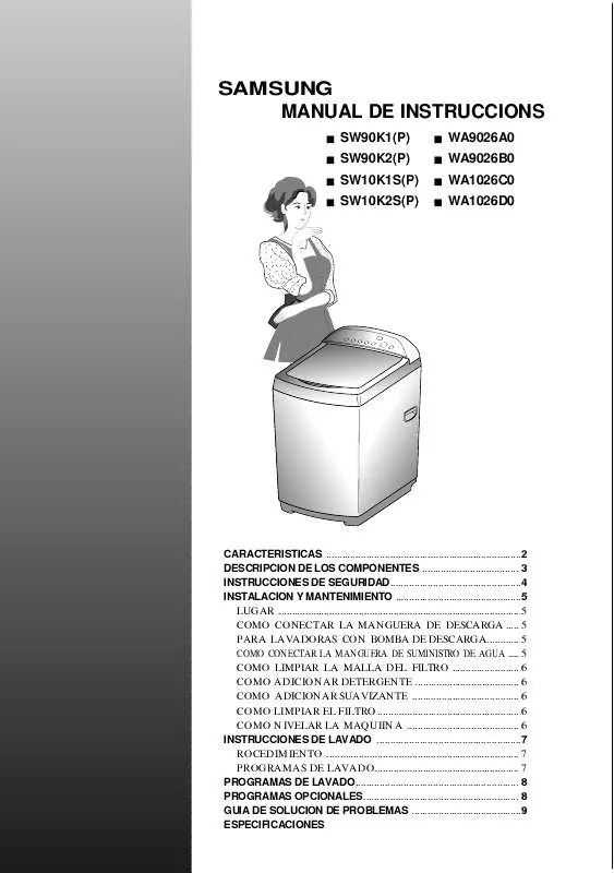 Mode d'emploi SAMSUNG WA1026D0