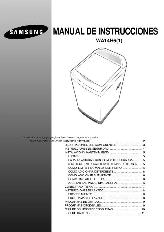 Mode d'emploi SAMSUNG WA14H1