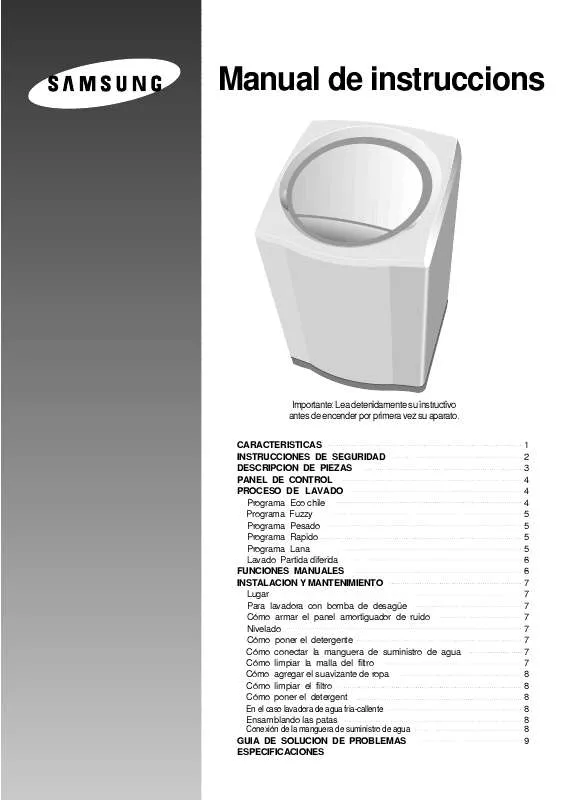 Mode d'emploi SAMSUNG WA8032D1