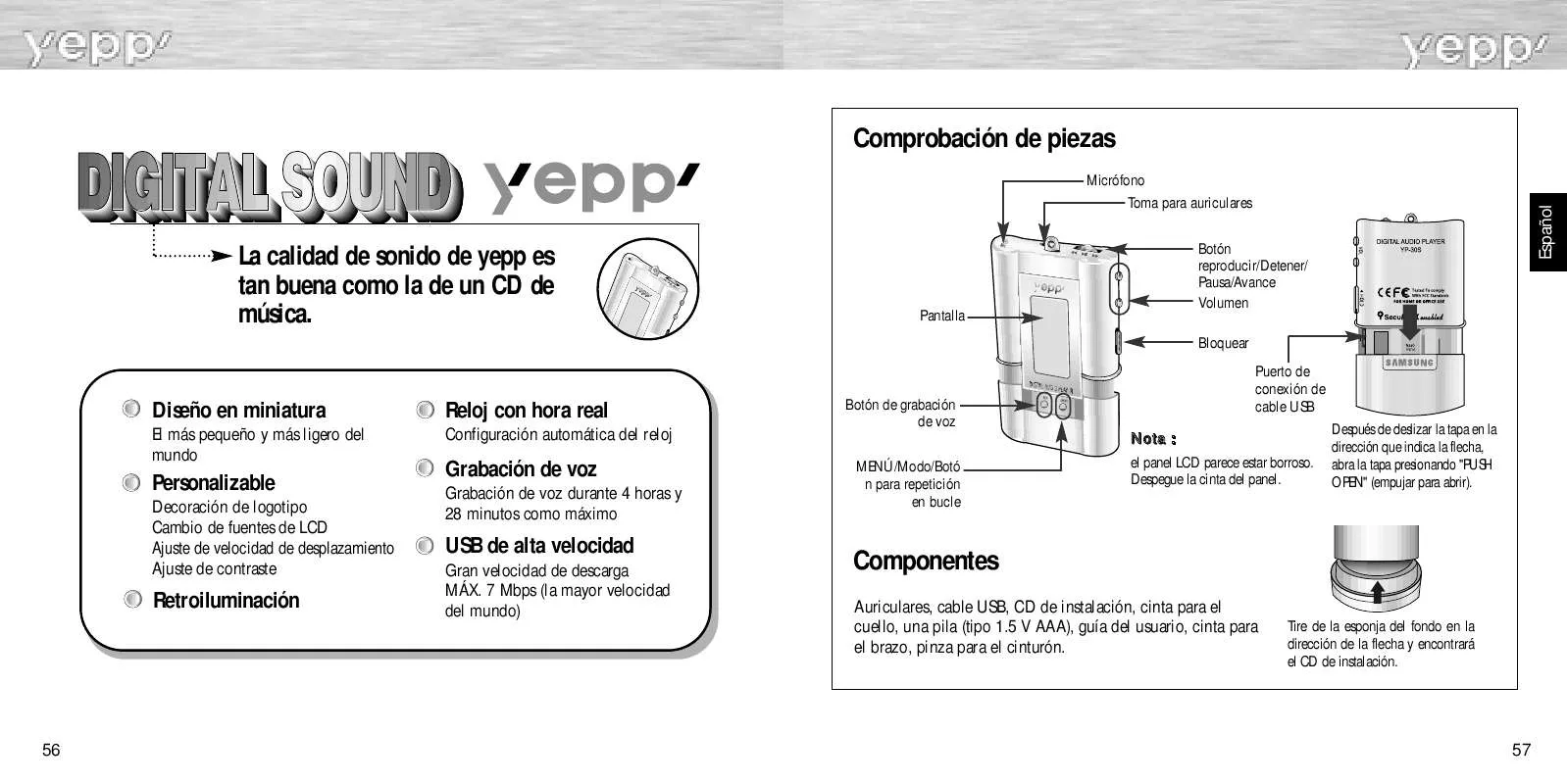 Mode d'emploi SAMSUNG YP-300S