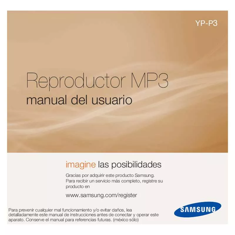 Mode d'emploi SAMSUNG YP-P3