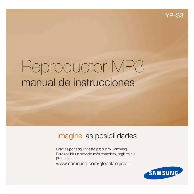 Mode d'emploi SAMSUNG YP-S3JAL