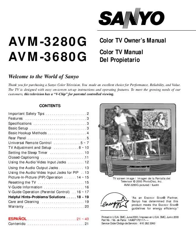 Mode d'emploi SANYO AVM-3680G