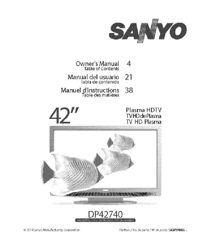 Mode d'emploi SANYO DP42740